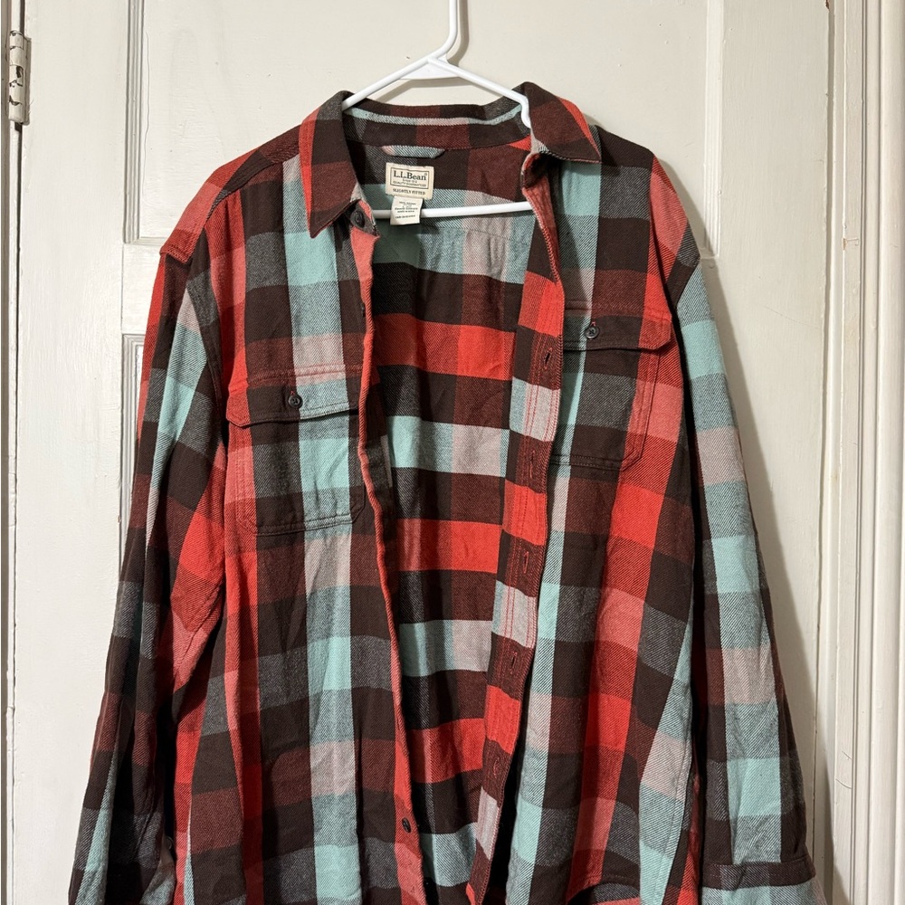 L.L. Bean Red and Blue Plaid Shirt